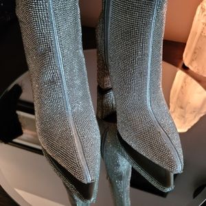 🪽INC International Concepts Silver Crystal Boots NIB